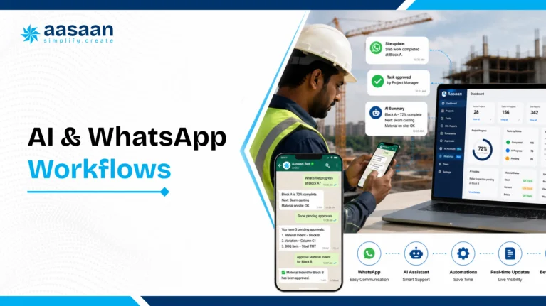 AI and WhatsApp workflows for construction management