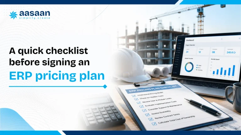 Checklist for comparing construction ERP quotations
