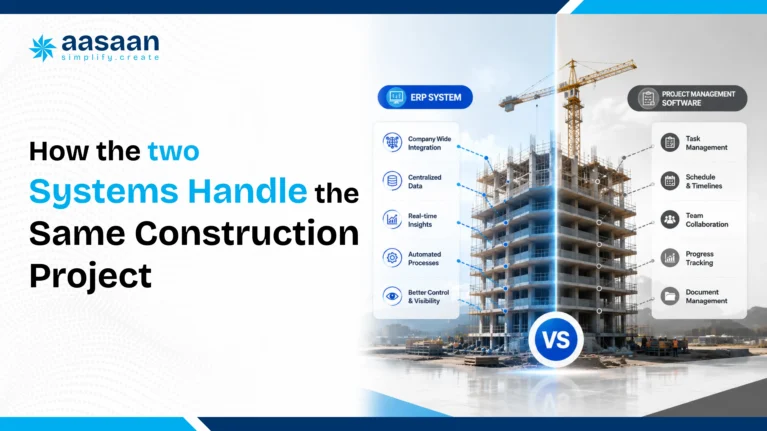 how construction ERP and project management software handle the same project