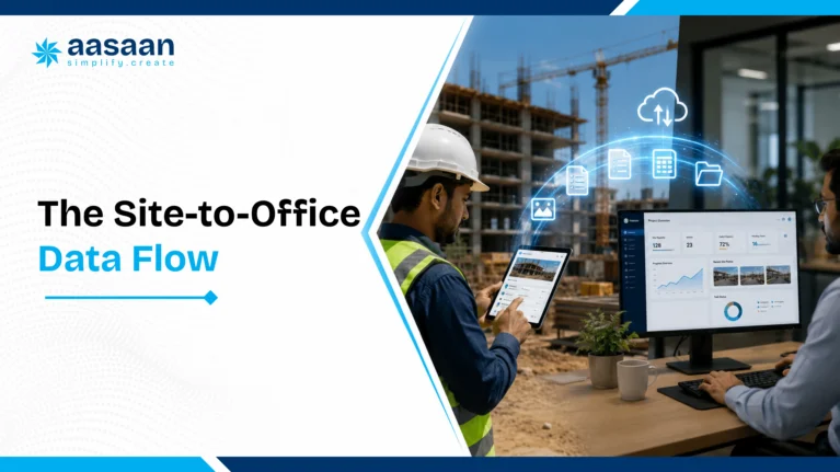Construction site-to-office data flow