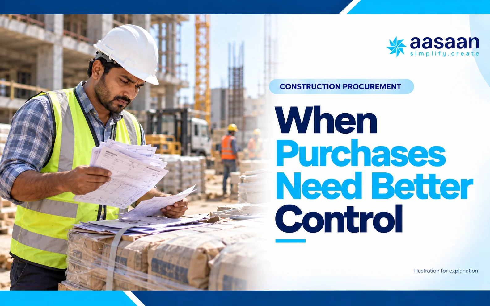 When does a construction business need better purchase control — Aasaan illustrated guide