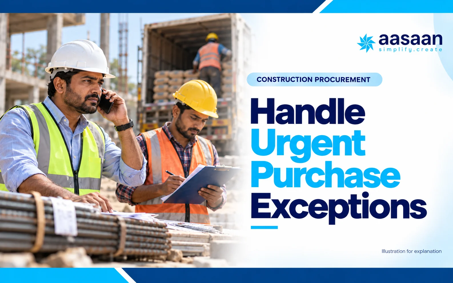 How should software handle urgent purchases and exceptions — Aasaan illustrated guide