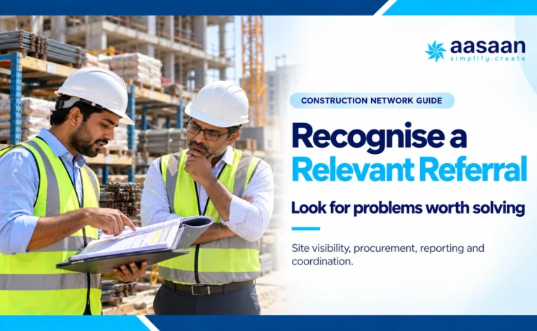 Site professionals reviewing material records to recognise a relevant referral