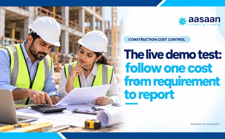 Illustration: The live demo test: follow one cost from requirement to report