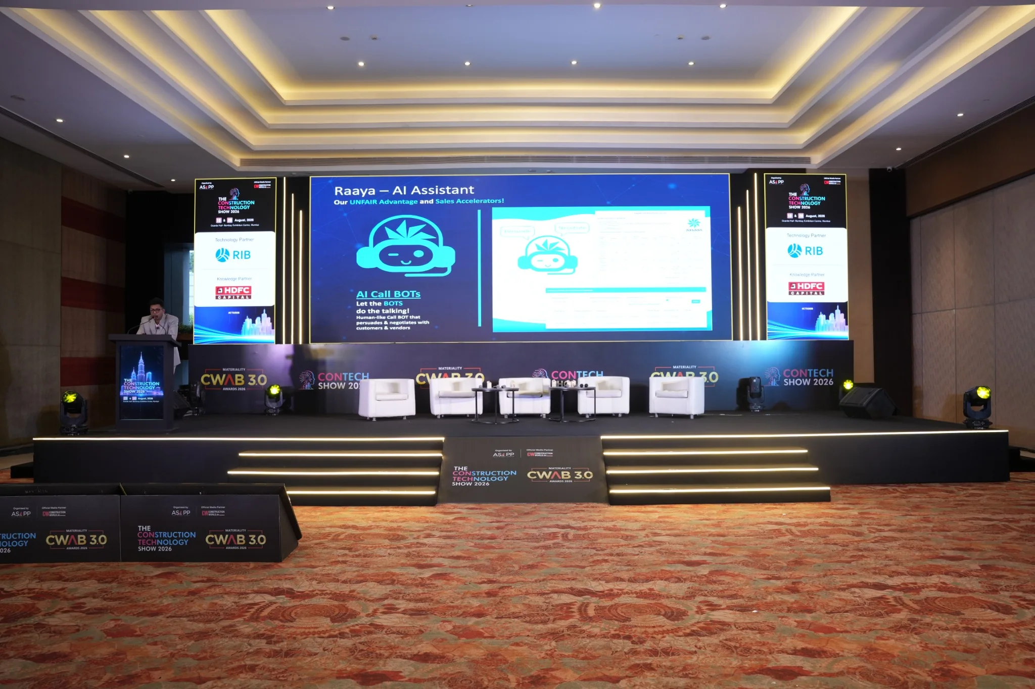 Aasaan Tech presenting Raaya AI Assistant at Construction Technology Show 2026 in Mumbai